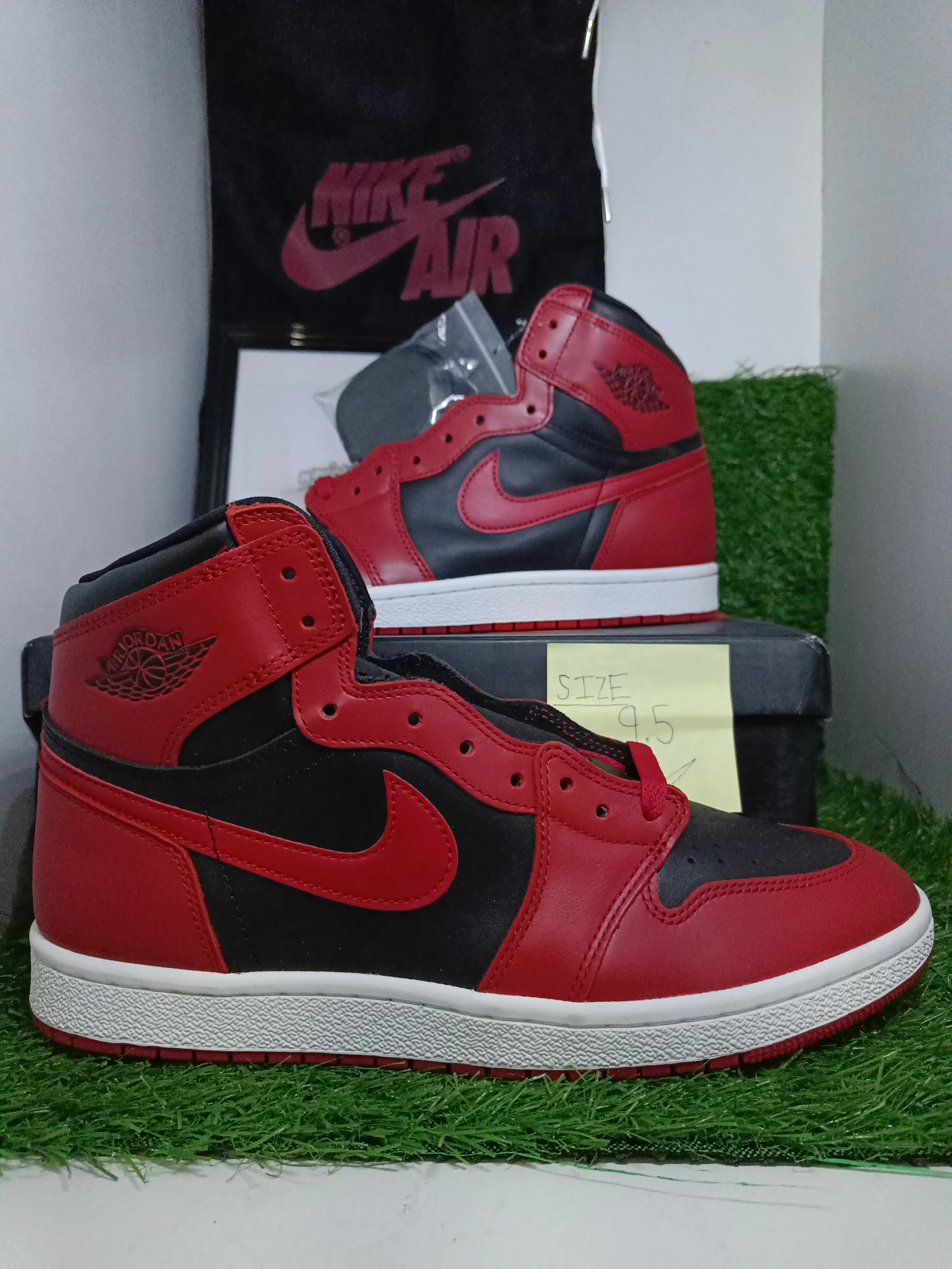 NIK AIR Jordans | Full OG Quality (With BOX + Laces extra + accessories)- RED BLACK "HIGH" - Image 5