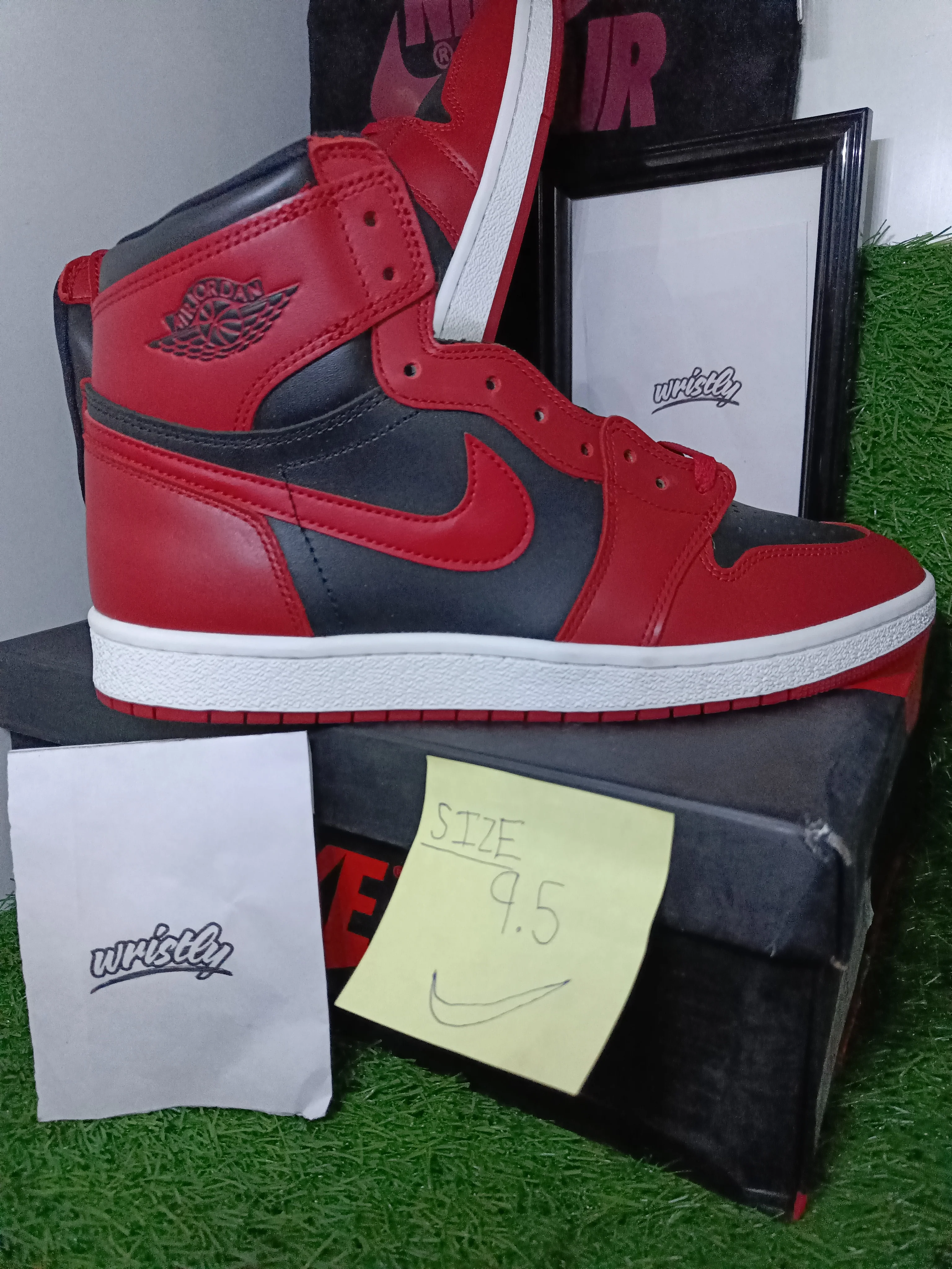 NIK AIR Jordans | Full OG Quality (With BOX + Laces extra + accessories)- RED BLACK "HIGH" - Image 6